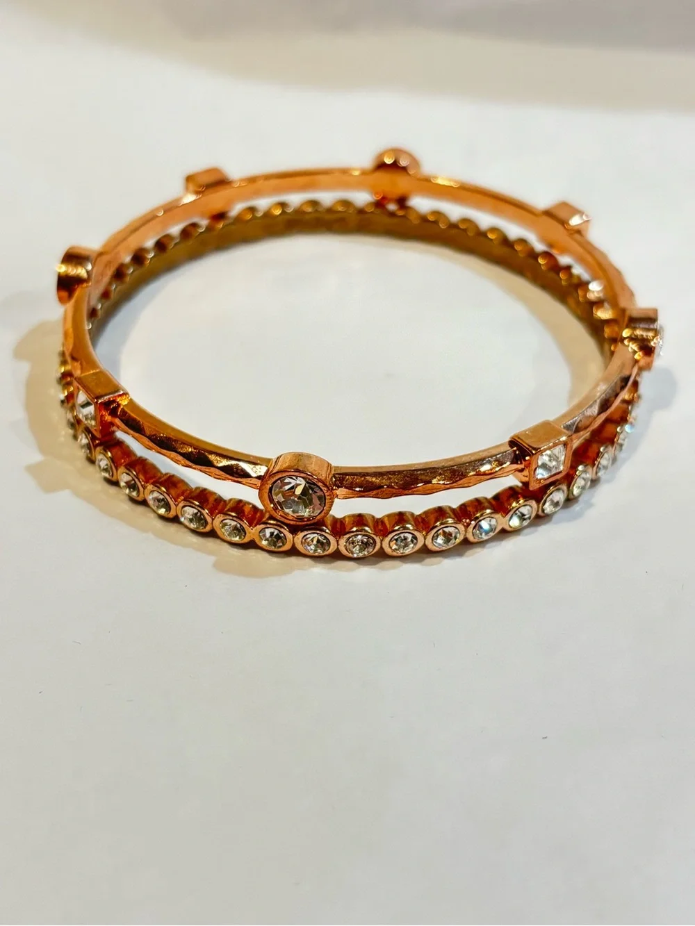 Rose Gold Crystal Stackable Bracelets - Women Jewelry